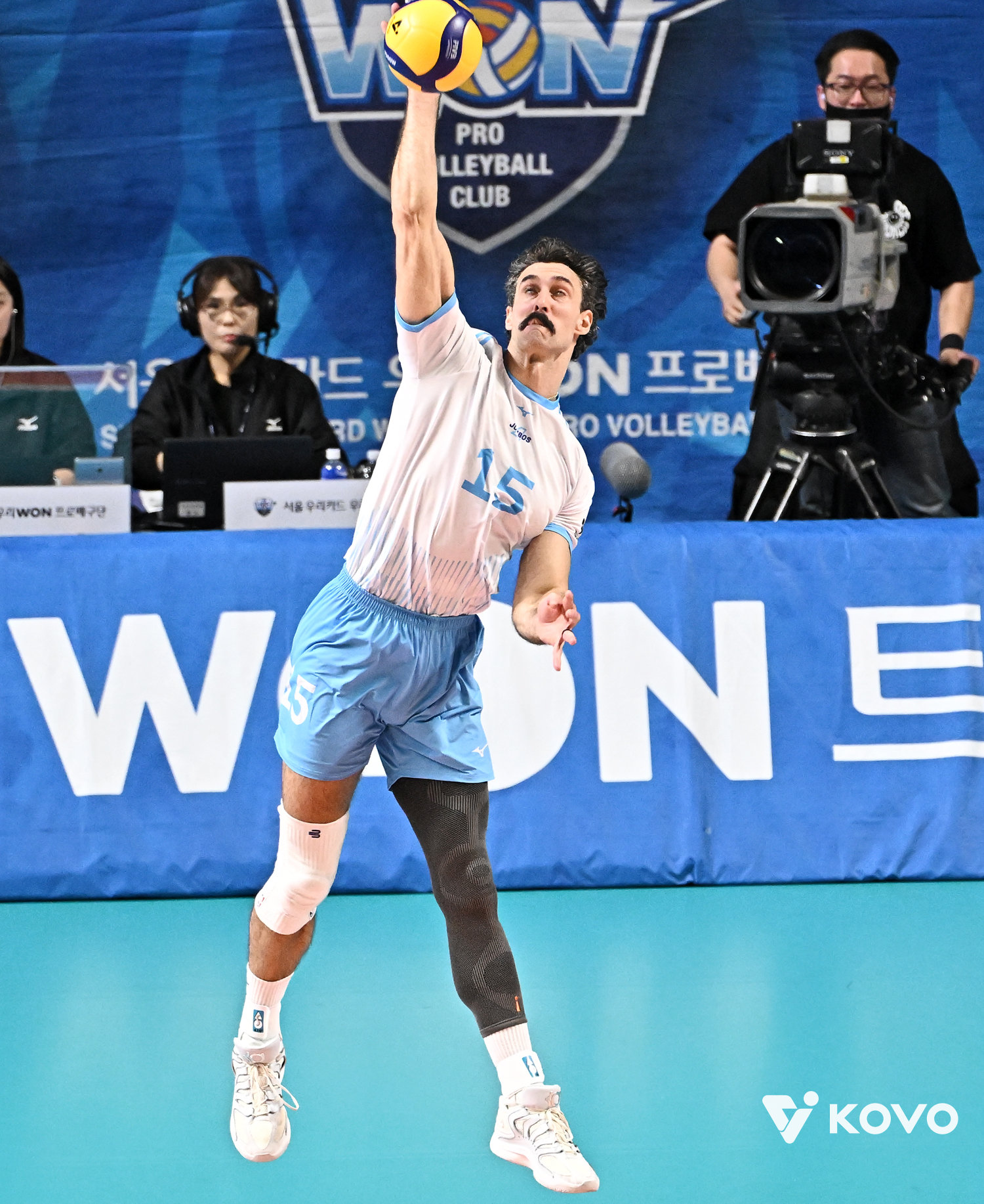 28일 우리카드와의 경기에서 25점을 올린 대한항공의 러셀. KOVO 제공