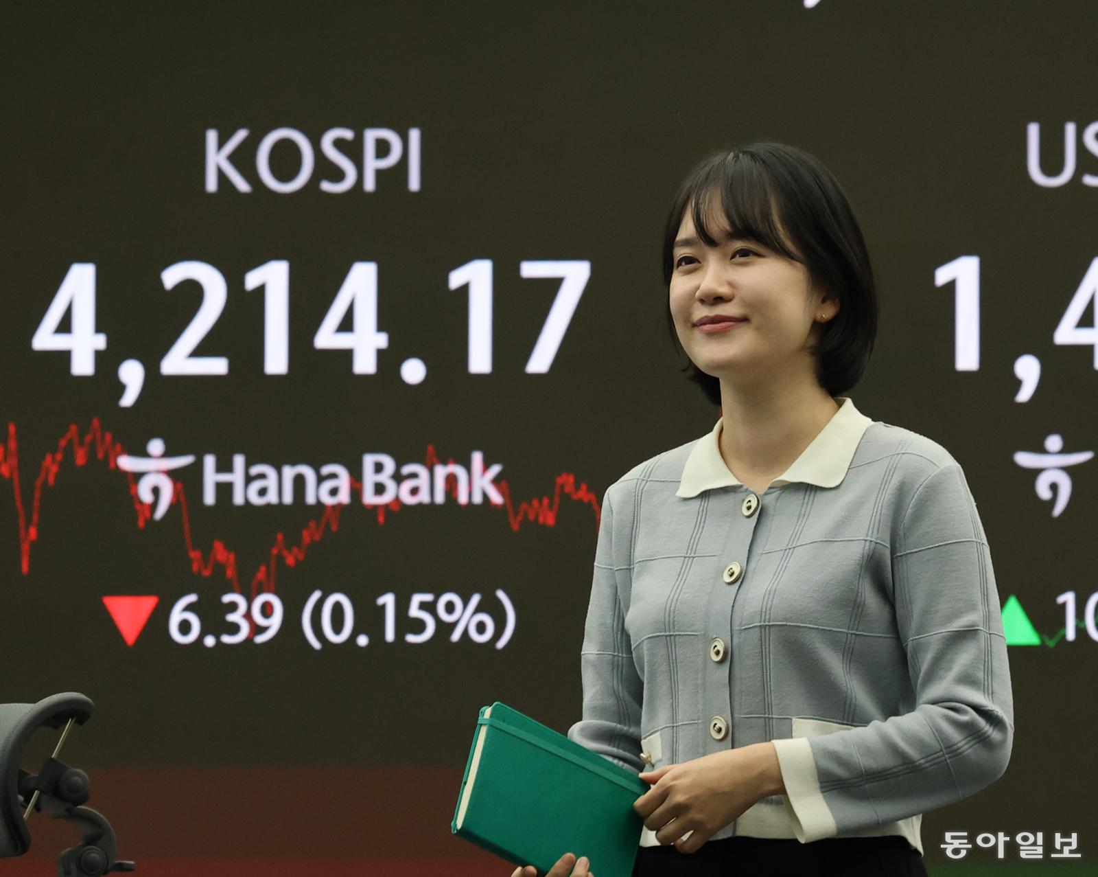 올해 국내 증시 폐장일인 30일 코스피는 전 거래일(4,220.56) 보다 6.39포인트(0.15%) 내린 4,214.17에 거래를 마친 가운데 서울 중구 하나은행 딜링룸 전광판에 종가가 나타나 있다. 이한결 기자 always@donga.com