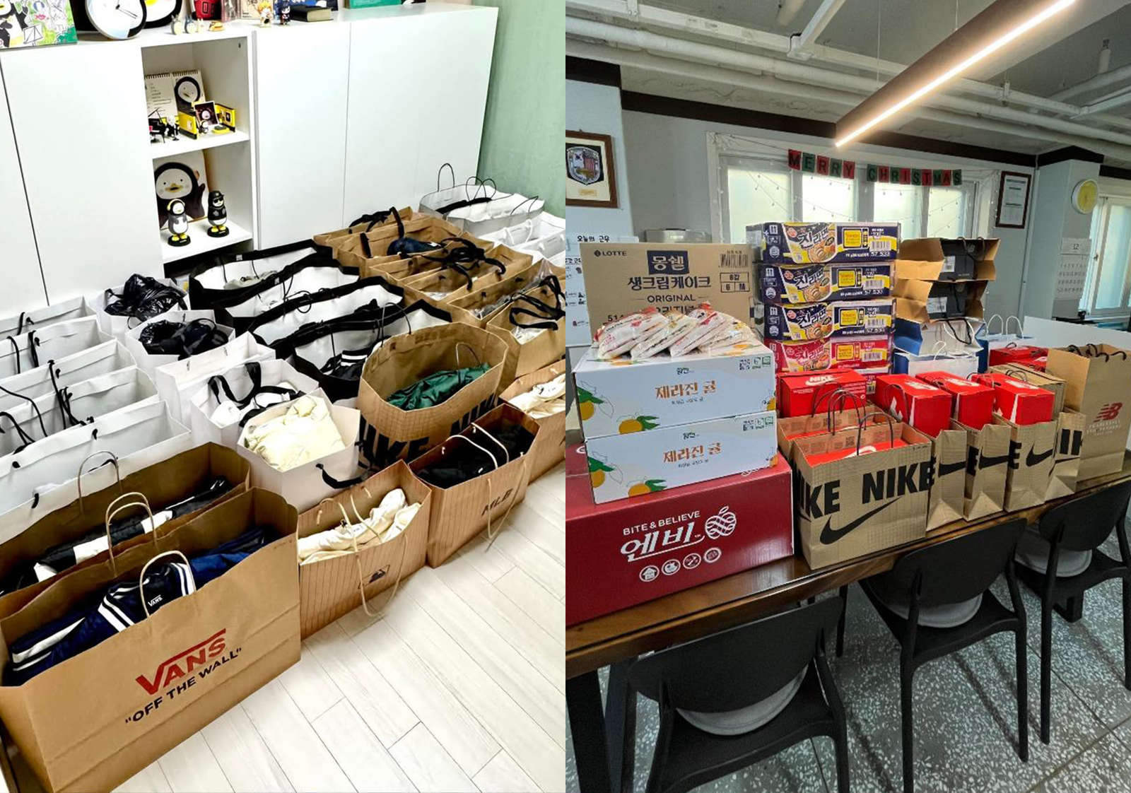 A 씨 부부가 보육원에 기부해 온 각종 의류 및 음식들. 보배드림 갈무리