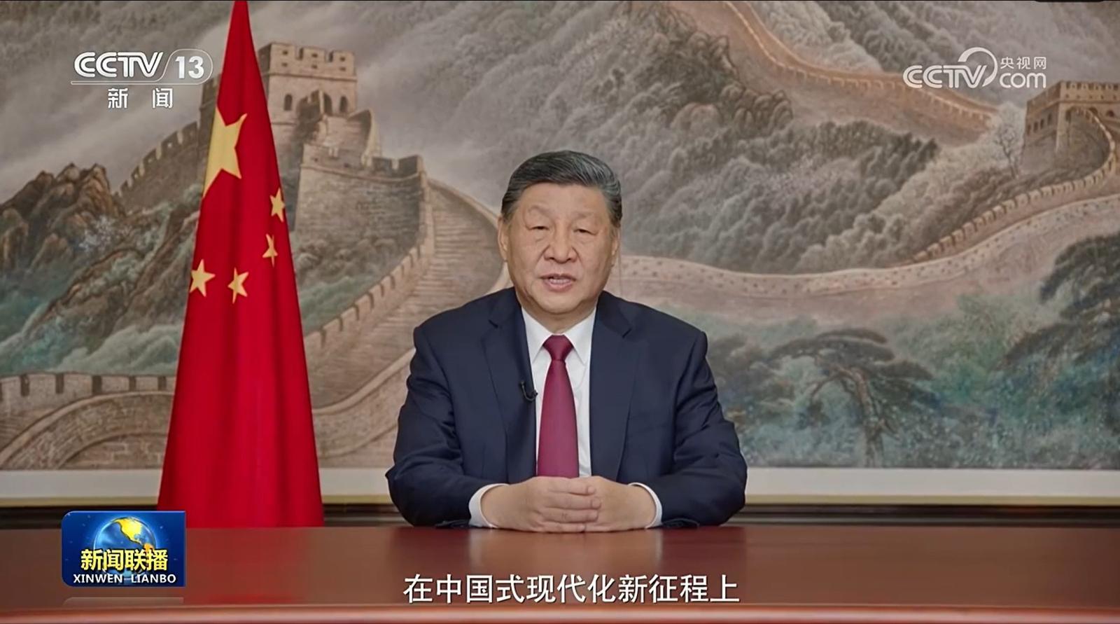시진핑 중국 국가주석이 31일 오후 관영 중국중앙(CC)TV와 인터넷 등에 공개된 영상을 통해 2026년 신년사를 발표했다. 사진은 CCTV를 통해 방송된 신년사 영상.(사진=중국 CCTV 화면 갈무리) 2025.12.3 베이징=뉴시스