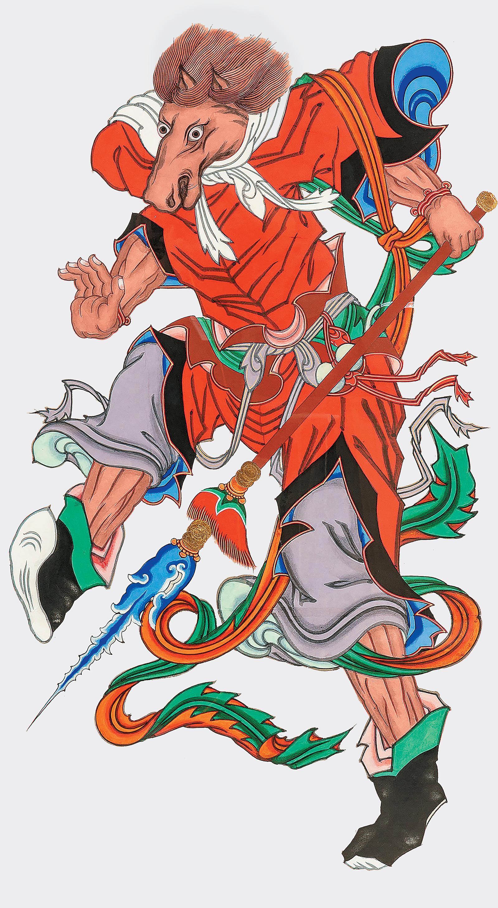 십이지신도 중 말을 상징하는 ‘오신(午神)’. 국립민속박물관 제공