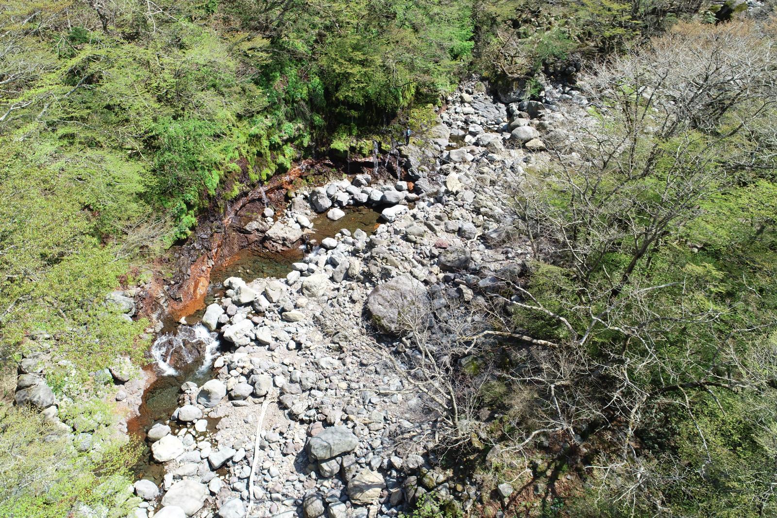 드론으로 촬영한 어리목계곡 근경(국가유산청 제공)