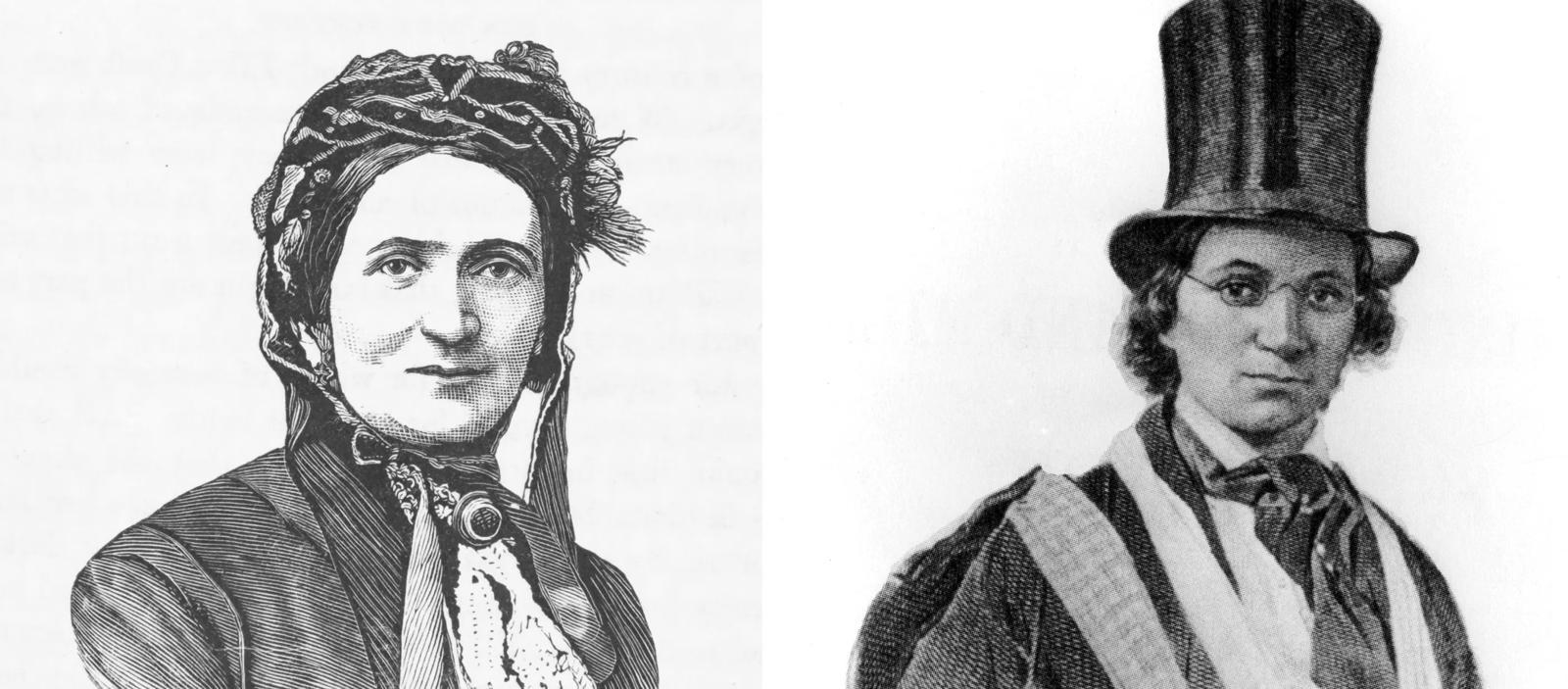 평소 엘렌 크래프트 모습(왼쪽)과 탈출을 위해 남성으로 변장한 엘렌 크래프트. 사진 출처 뉴 조지아 백과사전 홈페이지