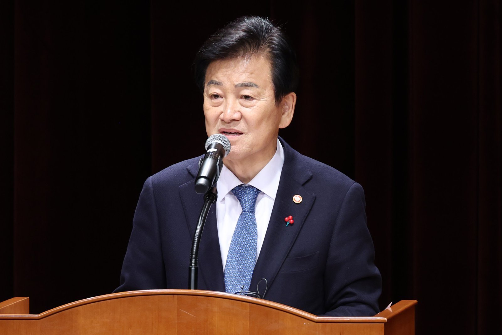 정동영 통일부 장관이 2일 오후 서울 종로구 정부서울청사에서 열린 2026년 통일부 시무식에서 신년사를 하고 있다. 2026.01.02. 서울=뉴시스