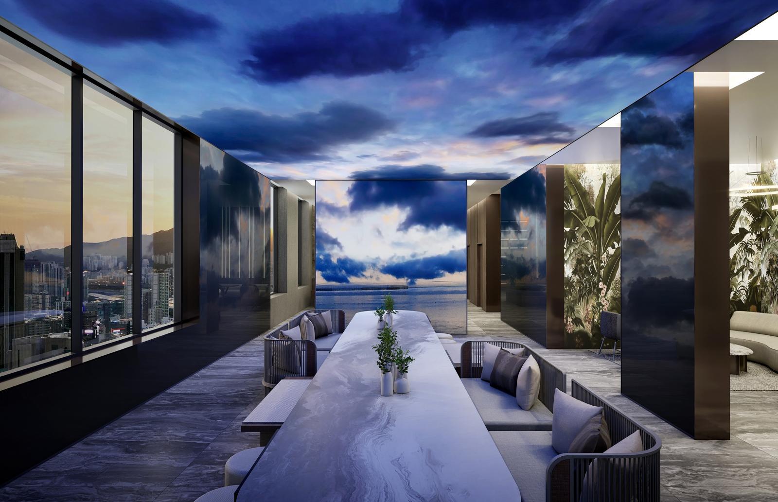 써밋 스카이라운지 미디어파사드. 대우건설