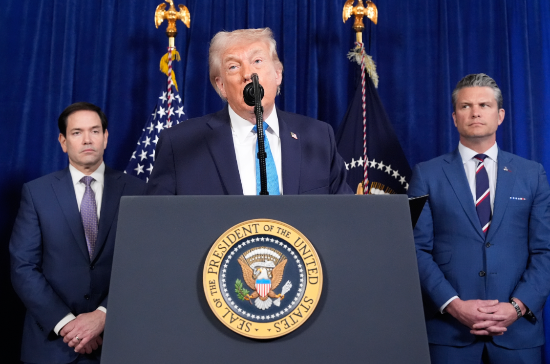 1월 3일 마러라고에서 마두로 베네수엘라 대통령 체포 사실을 언론에 발표하는 미국 트럼프 대통령. AP 뉴시스