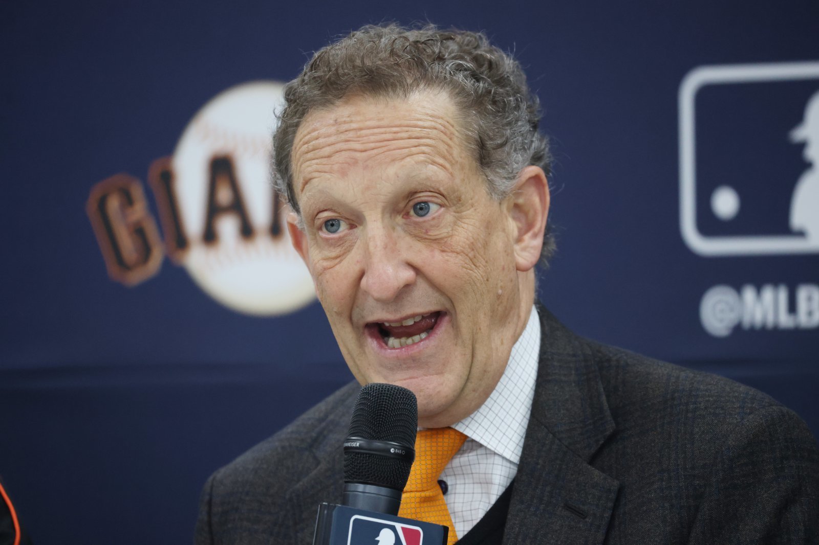 미국 프로야구 메이저리그(MLB) 샌프란시스코 자이언츠 자이언츠 래리 베어 최고경영자(CEO)가 7일 경기 이천시 LG 챔피언스파크에서 기자회견을 하고 있다. 2026.1.7/뉴스1