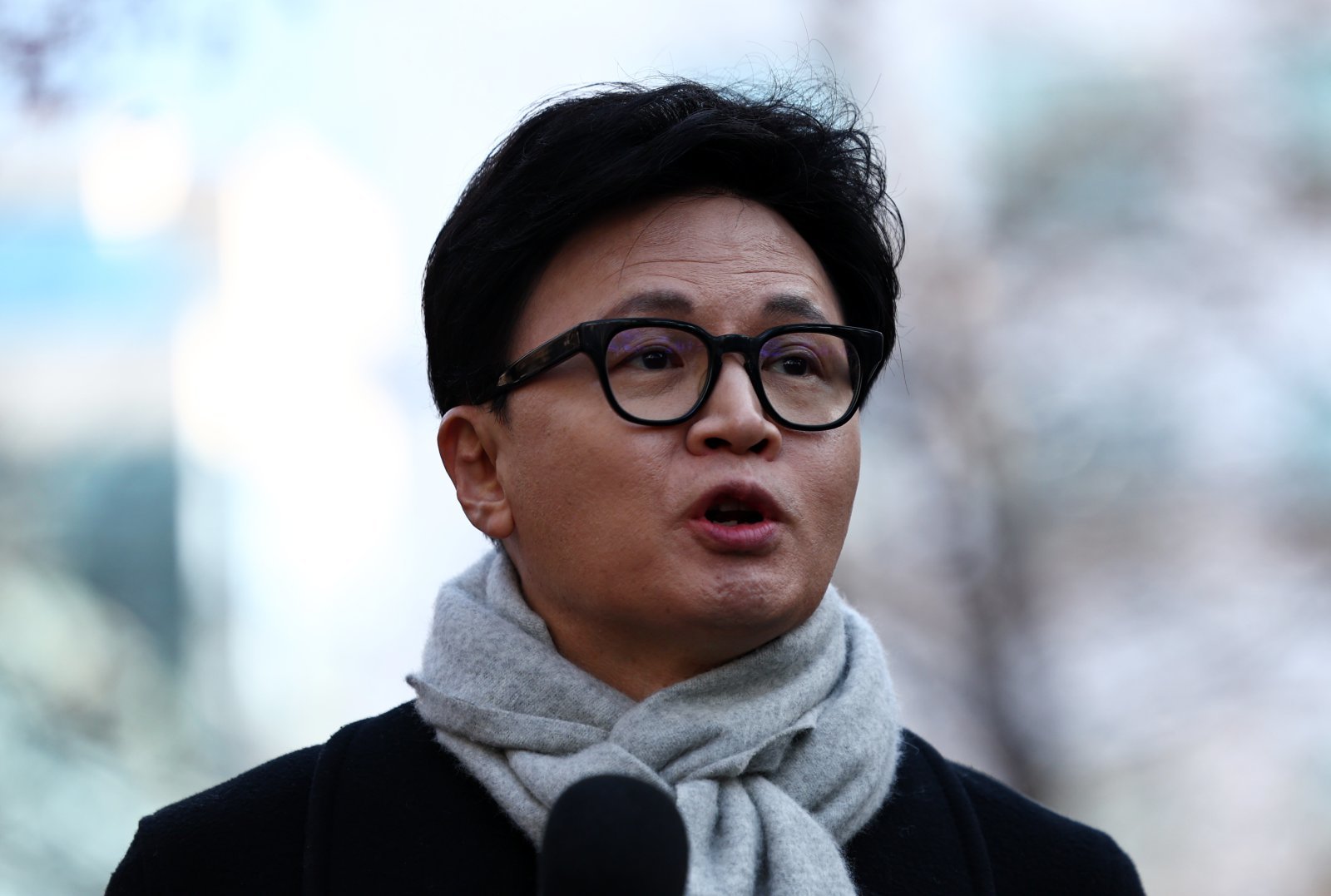 한동훈 국민의힘 전 대표가 3일 오후 서울 여의도 국회 경내에서 열린 12.3 비상계엄 1주년 기자회견에서 발언하고 있다. 2025.12.03. 서울=뉴시스