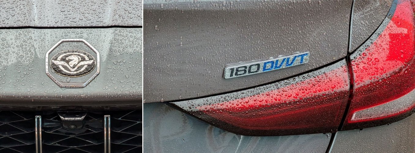 북한에서 포착된 북한 자동차 브랜드 ‘천리마’ 로고가 붙어있는 차량. 뒷부분에는 ‘180 DVVT’라는 문구가 붙어있다. 텔레그램 캡처