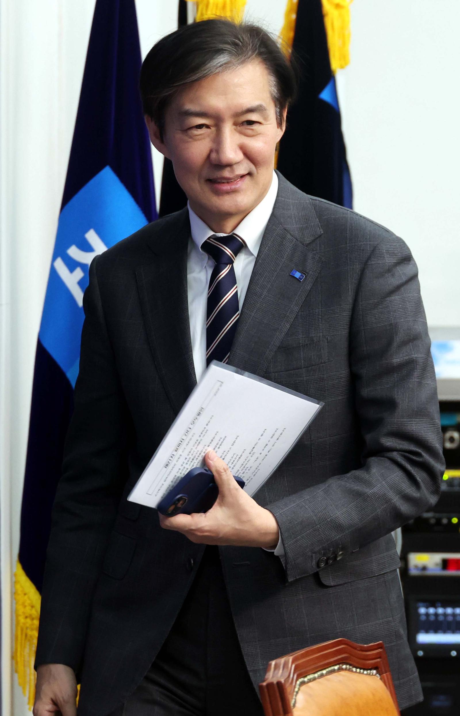 조국 조국혁신당 대표가 7일 오전 서울 여의도 국회에서 열린 ‘끝까지 간다’ 특별위원회 회의에 참석하고 있다. 2026.01.07. 서울=뉴시스