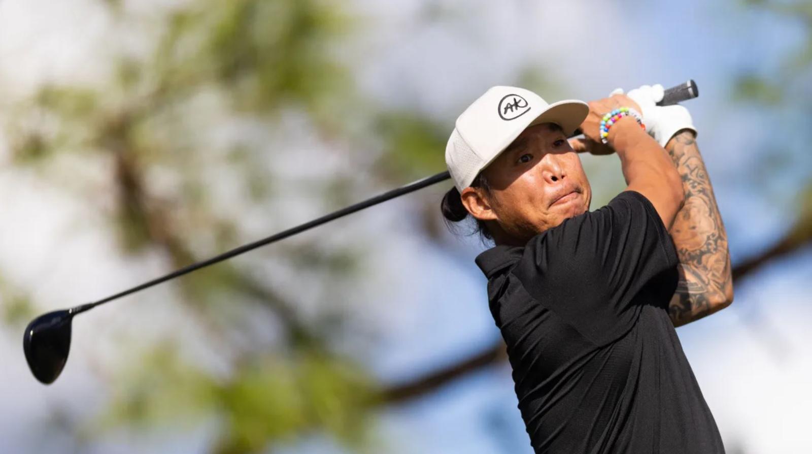 12일 끝난 LIV 골프 프로모션 대회 3위로 2026시즌 출전권을 따낸 앤서니 김의 드라이버 샷 모습. 사진 출처 LIV 홈페이지