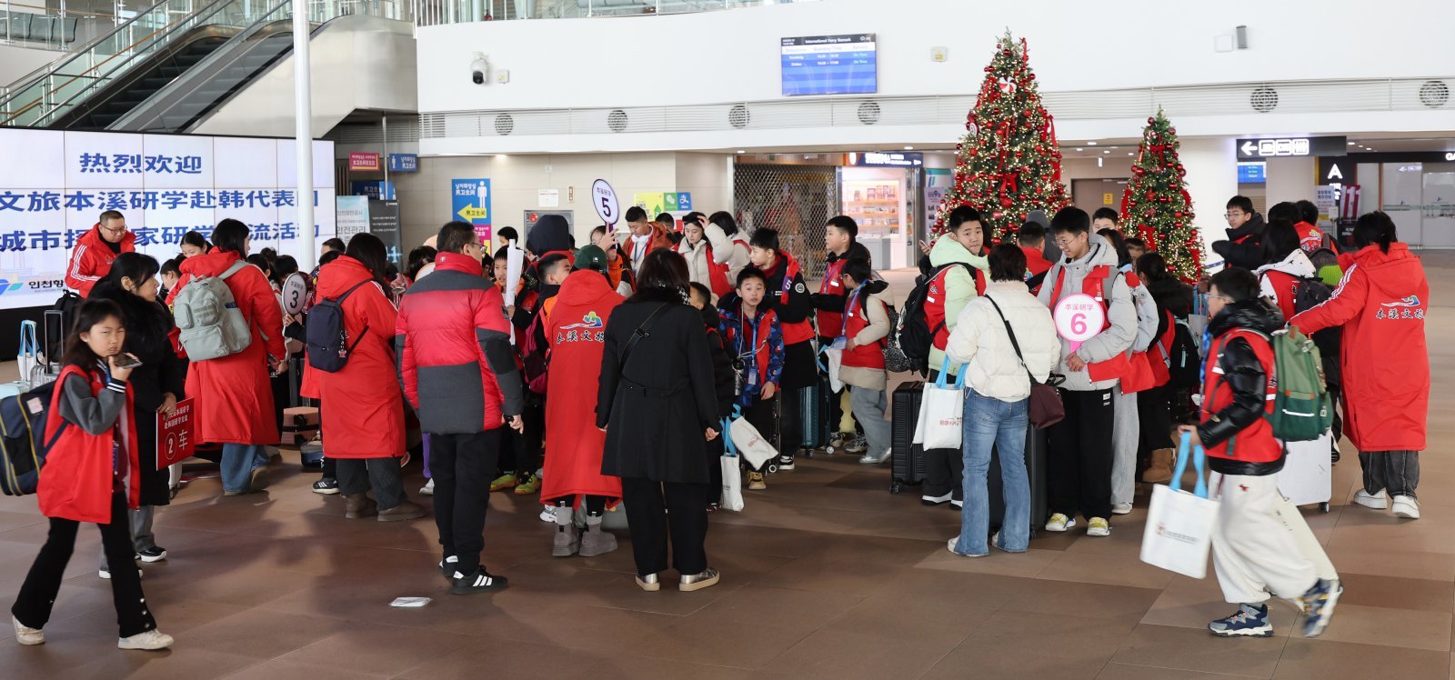 중국에서 일본 관광이나 문화 콘텐츠를 제한하는 이른바 ‘한일령(限日令)‘ 지속되는 가운데 12일 오전 중국 학생단체 관광객들이 인천 연수구 인천항국제여객터미널을 통해 입국해 모여 있다. 2026.01.12. 인천=뉴시스