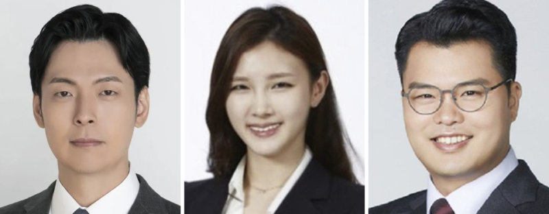 (왼쪽부터)신유열 대표, 최윤정 본부장, 서진석 대표.