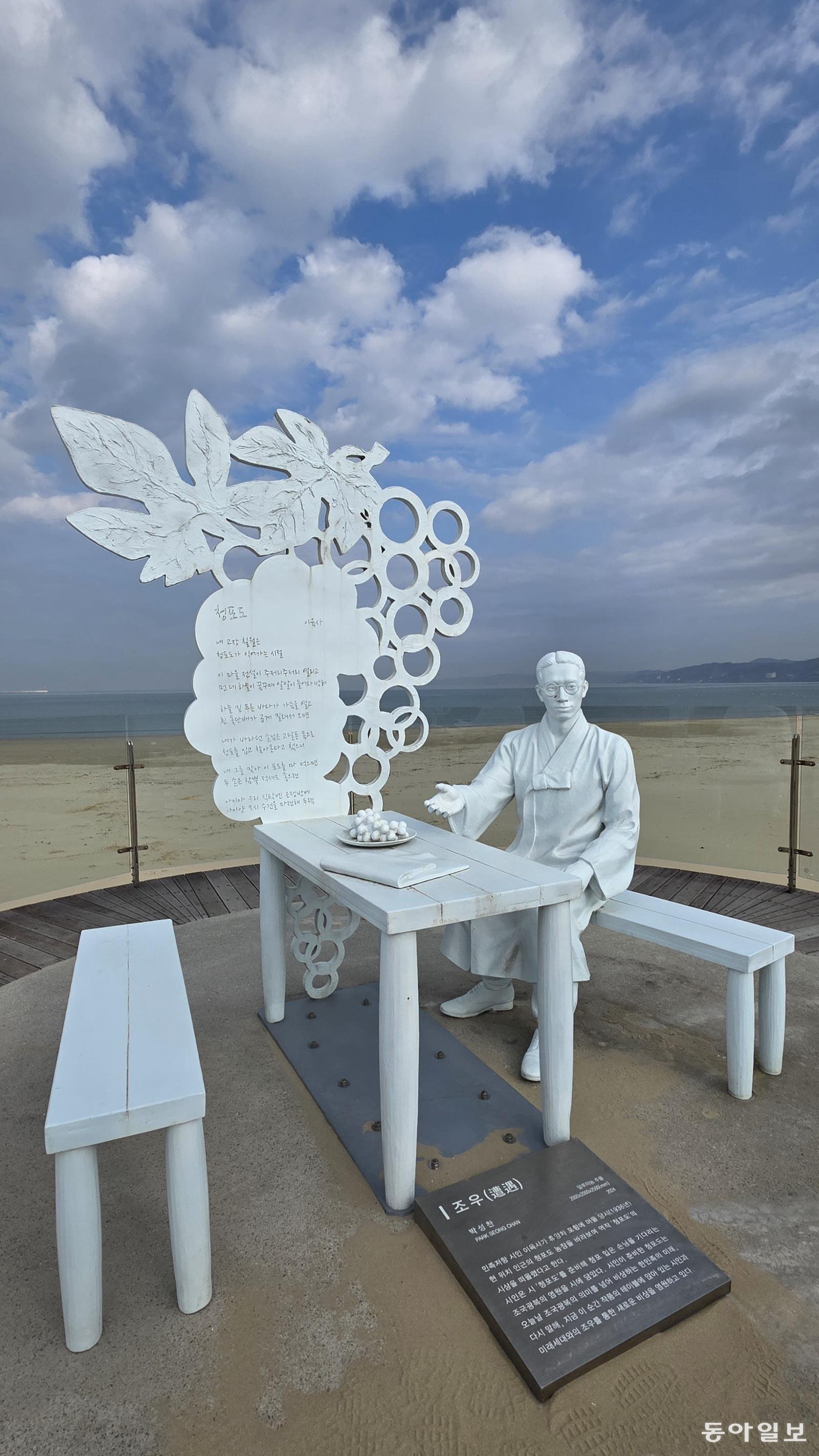 호미반도 해안둘레길의 이육사 조형물. 포항=김선미 기자 kimsunmi@donga.com