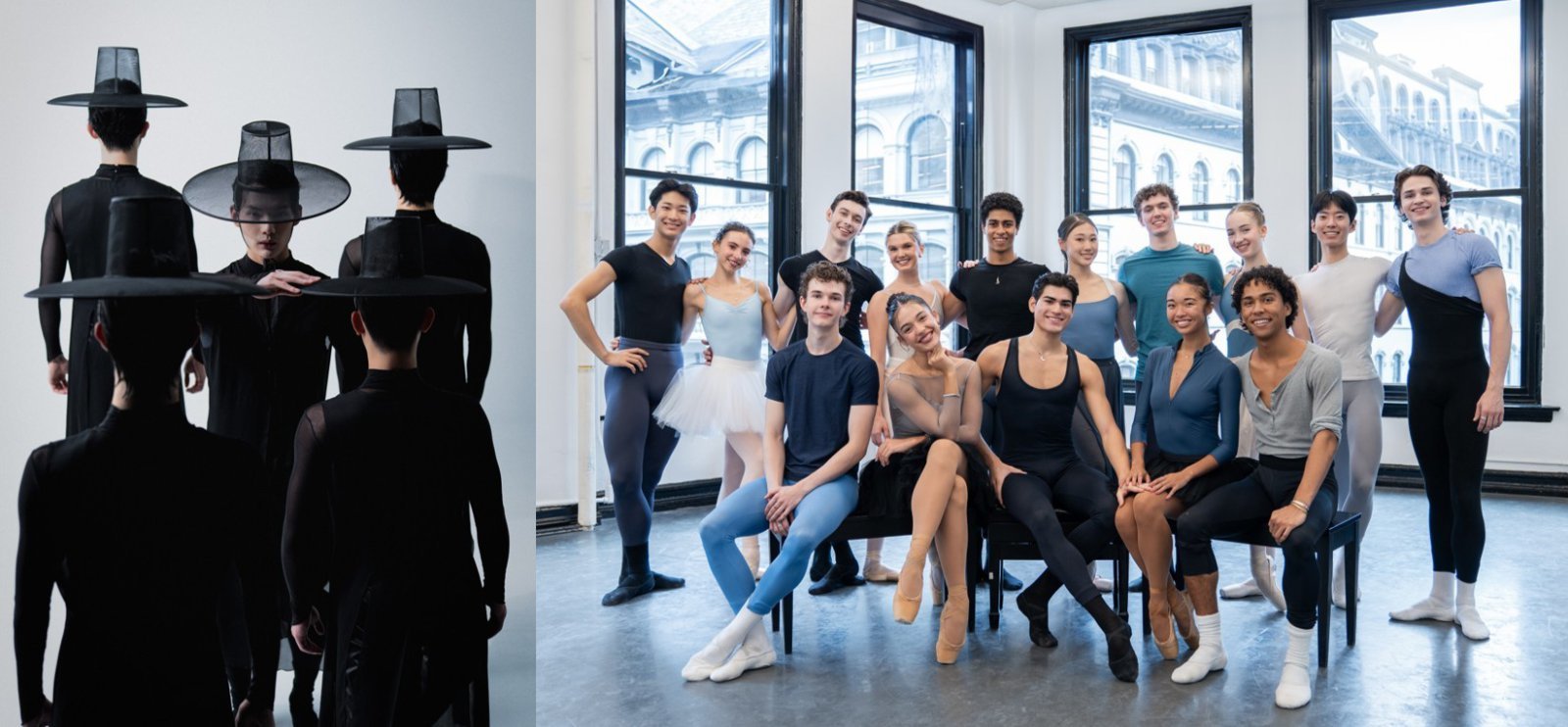 창작발레 ‘갓’ 콘셉트 사진(왼쪽)과 ABT 스튜디오 컴퍼니 단원들 모습.(마포문화재단 제공)