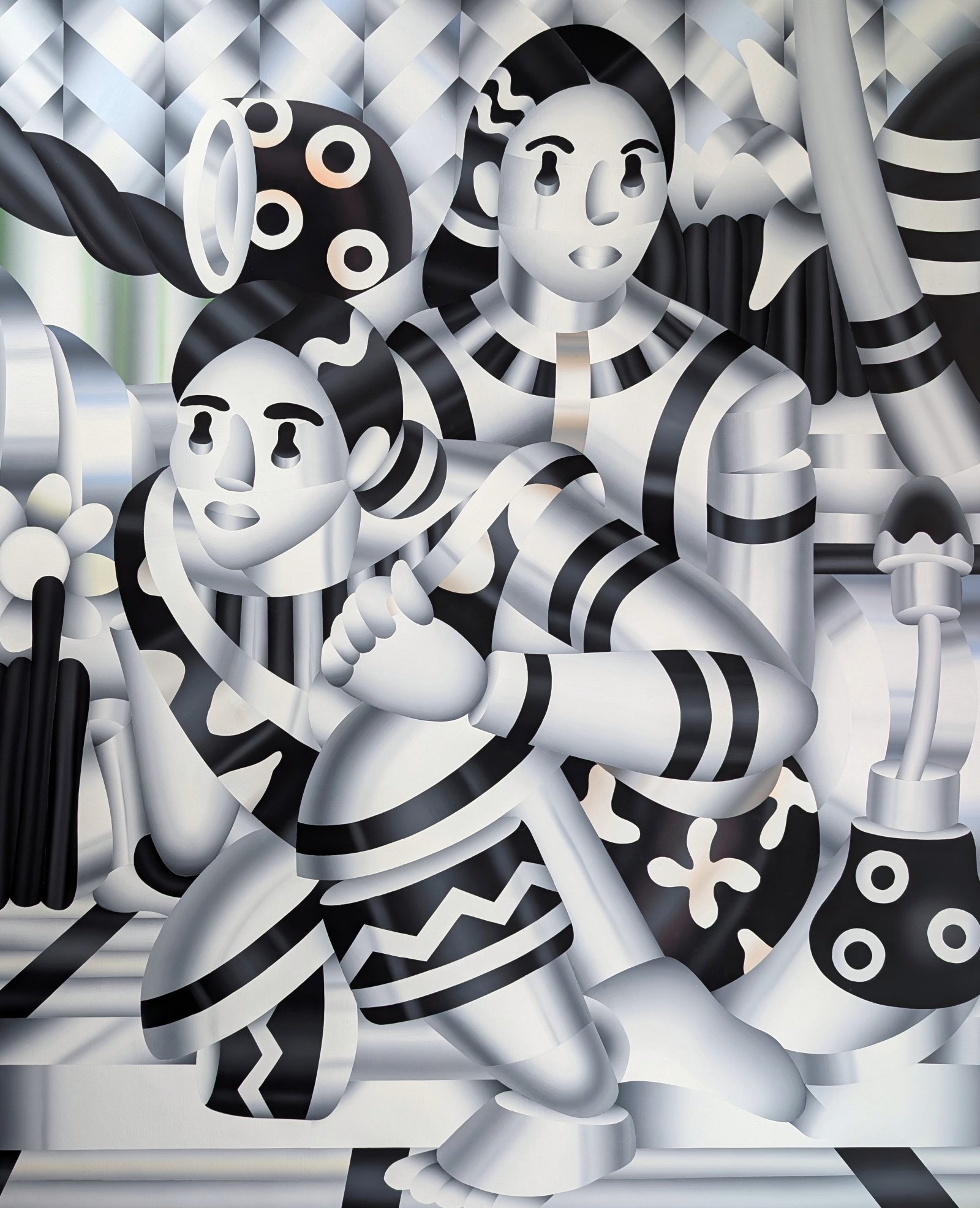 제프리 부이요, F40 - Chrome Nafea Acrylic on canvas 100 x 81cm 2025 (서울아트나우 갤러리 제공)