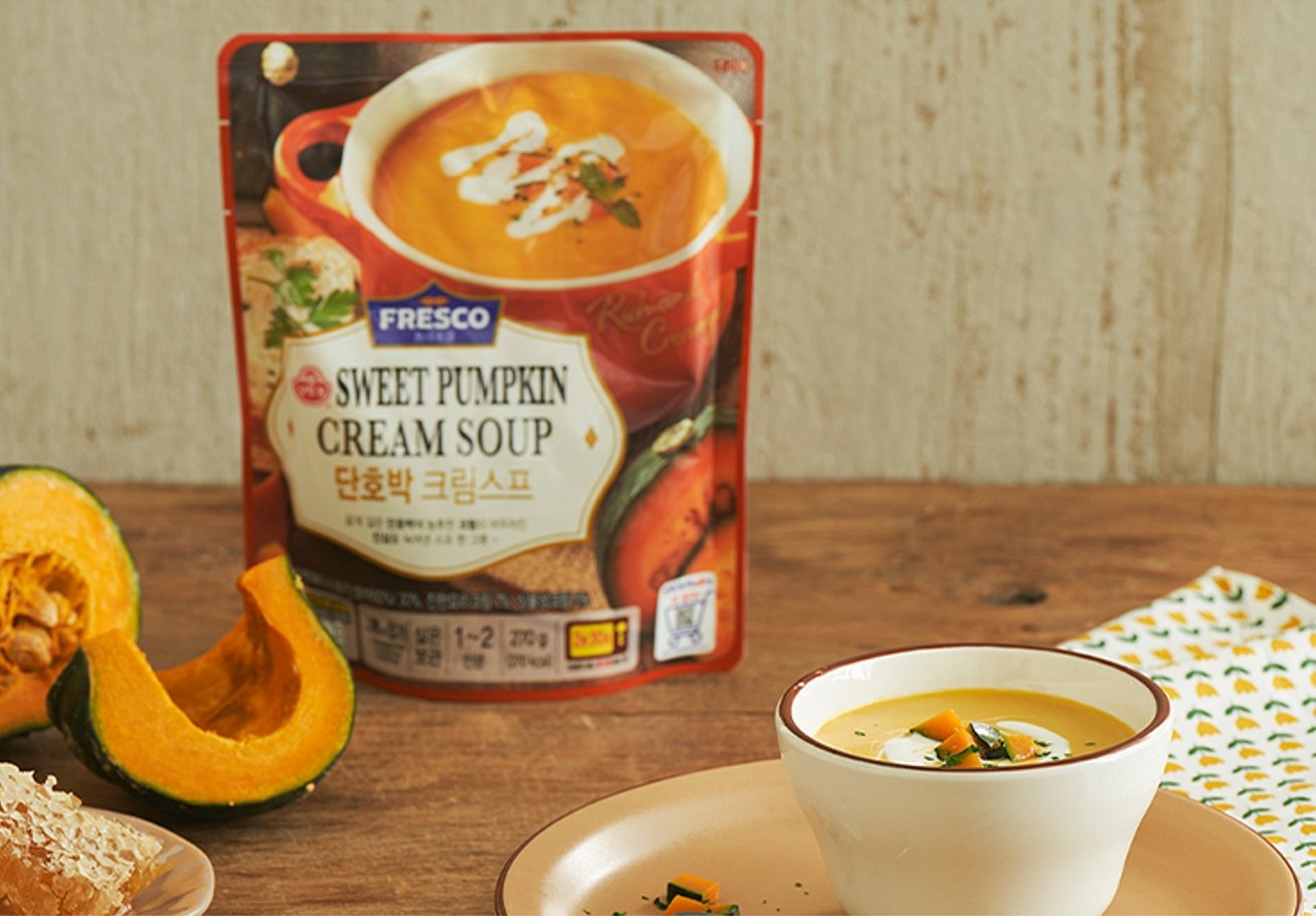 오뚜기 프레스코 단호박크림스프 연출컷. 오뚜기 제공