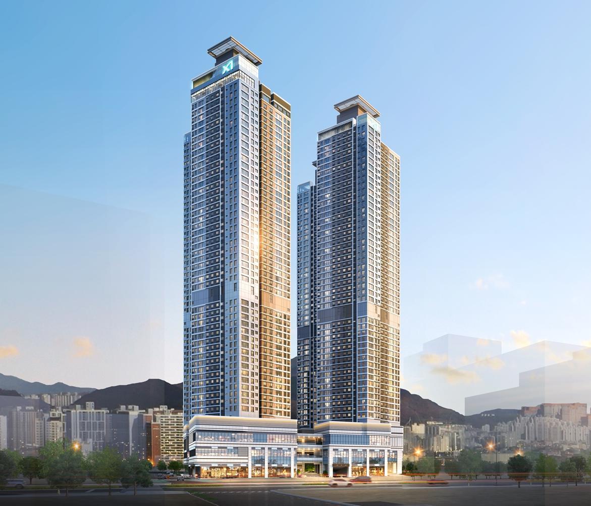 경남 창원시 성산구 중앙동에 들어서는 최고 49층 주상복합 ‘창원자이 더 스카이’. GS건설 제공