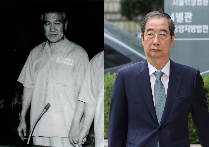 노태우 전 대통령(왼쪽)과 한덕수 전 국무총리.