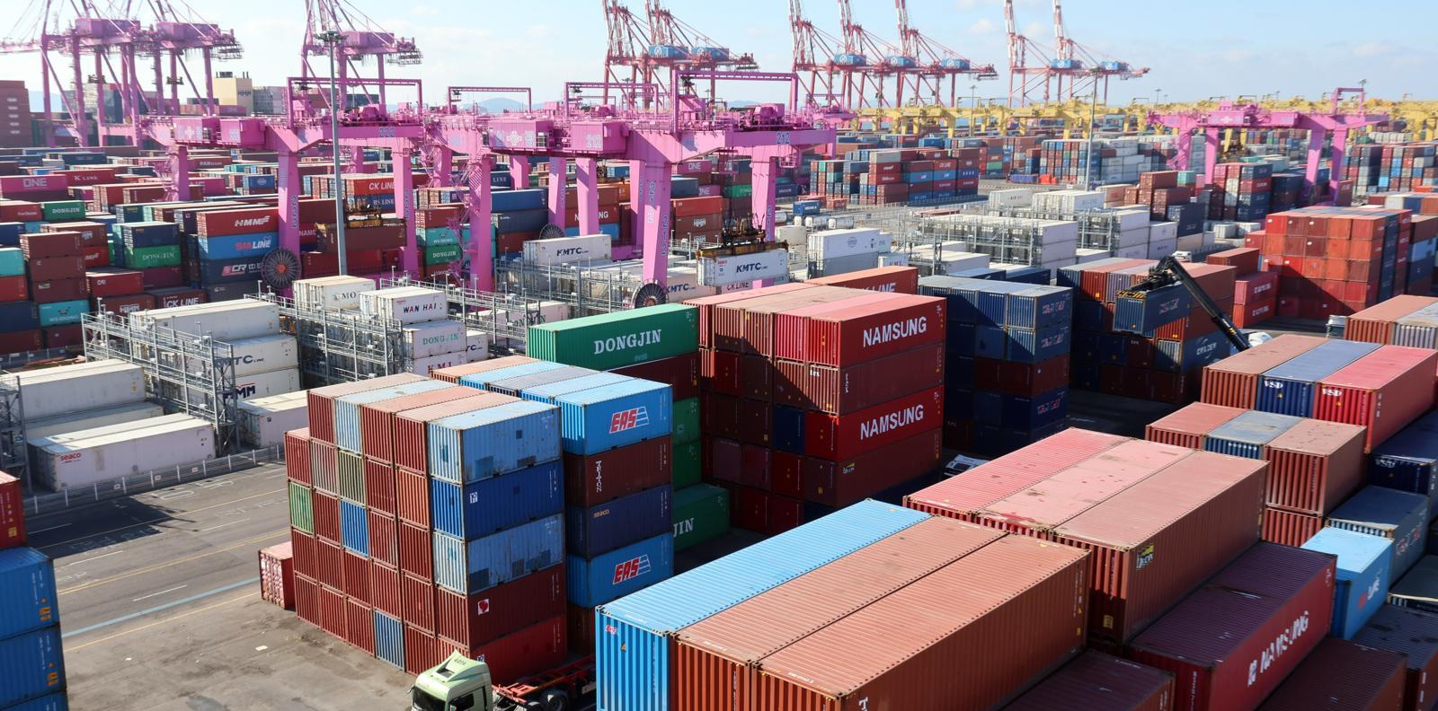 인천 연수구 인천신항 컨테이너 터미널에 컨테이너가 쌓여 있다.  2026.01.21.뉴시스