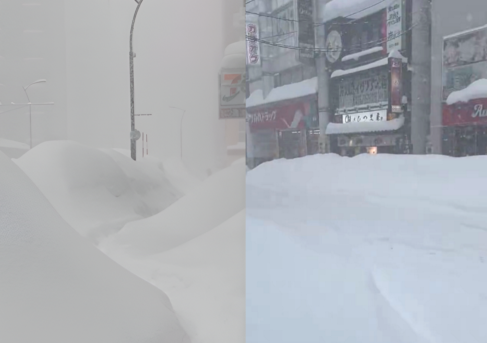 일본 삿포로에 2000년 이후 1월 역대 최고치인 38㎝(12시간 기준)의 눈이 쏟아져 항공편과 철도 운행이 전면 마비됐다. 사진=X @volcaholic1