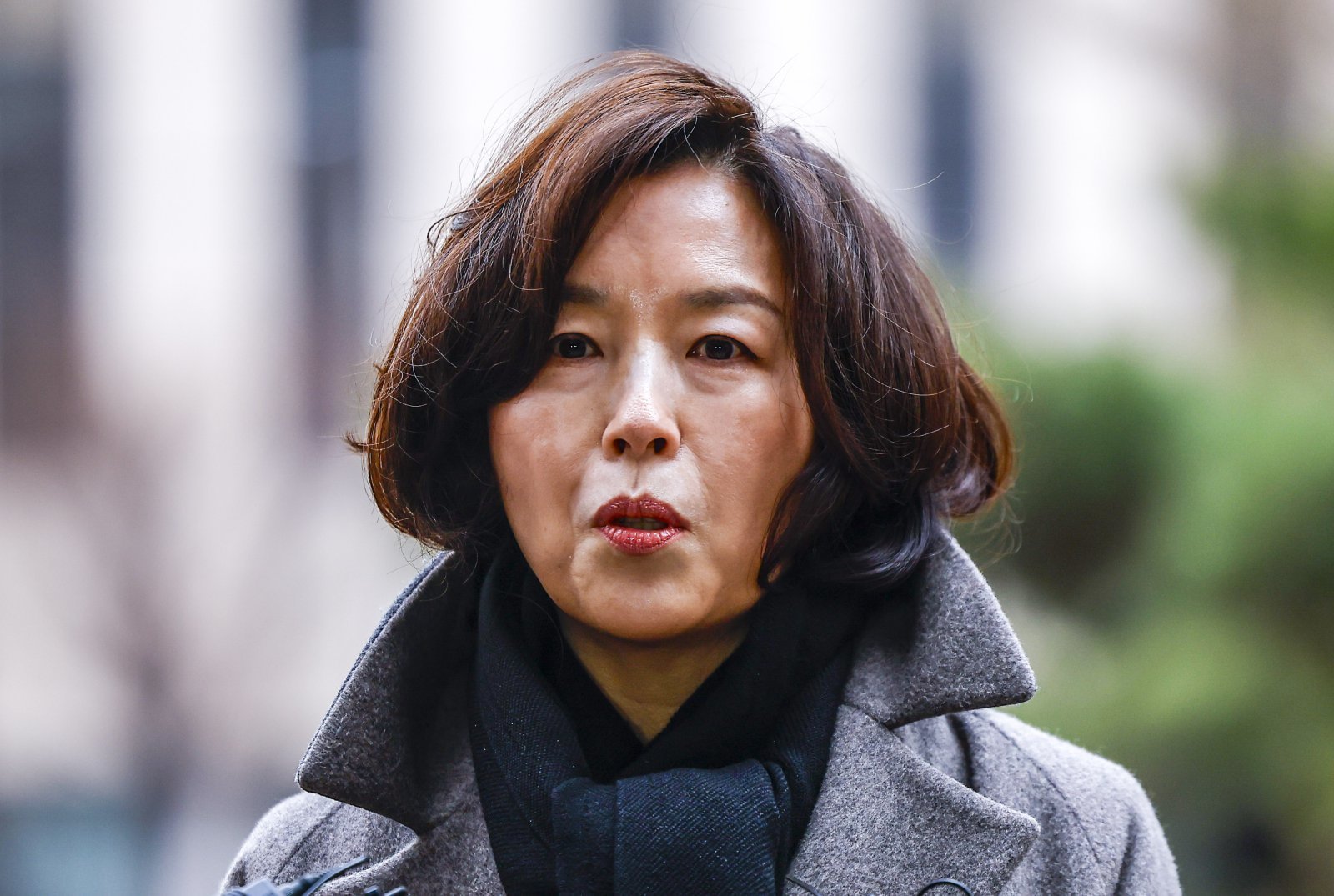 공천 헌금 의혹을 받는 김경 서울시의원이 18일 서울 마포구 공공범죄수사대에서 경찰 조사를 받기위해 출석하며 취재진 질문에 답하고 있다. 2026.01.18.[서울=뉴시스]