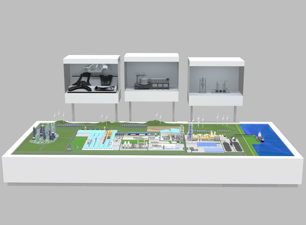 현대제철 미국 전기로 제철소 모형 사진. 현대제철 제공