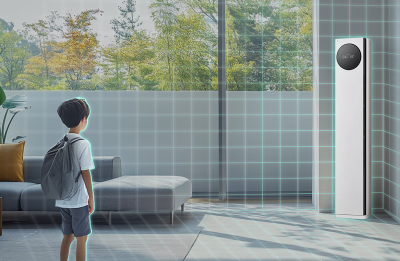 레이더센서는 고객의 위치, 공간의 상태를 감지해 상황에 맞는 ‘AI바람’을 보내준다. 외출 시에는 부재를 감지해 에너지 소비를 줄여주는 ‘외출 절전’ 모드로 전환되도록 한다.