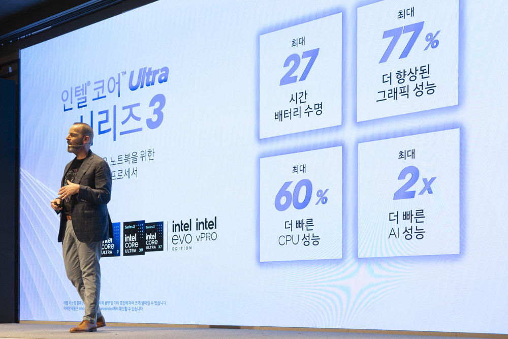 인텔 코어 울트라 시리즈 3는 코드명 펜서레이크로 불리며, 18A 공정을 토대로 높은 전력 효율과 우수한 성능을 모두 갖췄다는 평가를 받는다 / 출처=IT동아