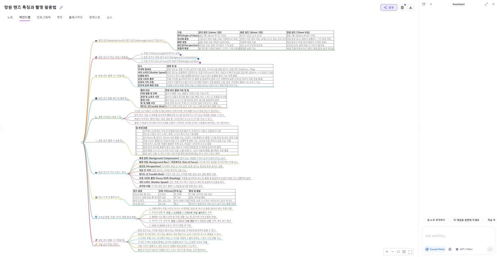 자료 분석이 끝나면 노트 정리 외에도 마인드맵, 플래시카드 등 다양한 형태의 자료가 생성된다 / 출처=IT동아