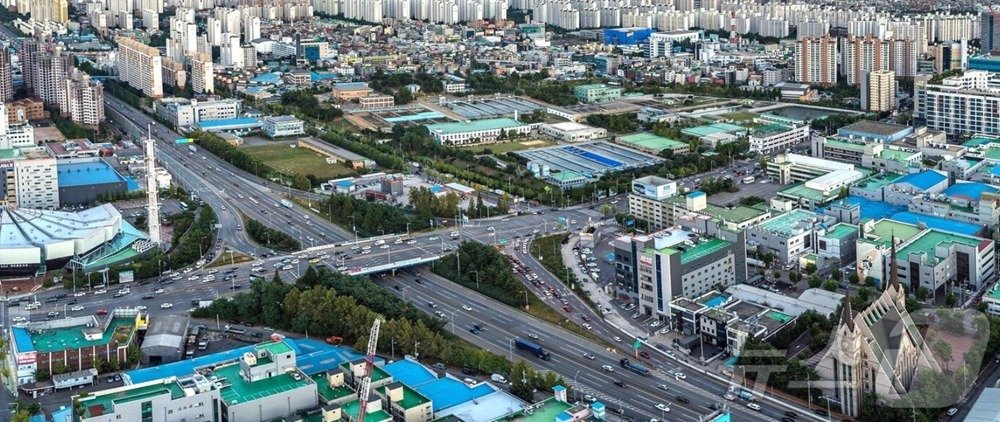 경인고속도로 부평나들목(IC) 일대. 인천 부평구 제공