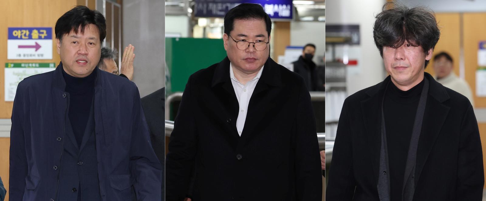 김용 전 민주연구원 부원장(왼쪽부터)과 유동규 전 성남도시개발공사 본부장, 남욱 변호사. 2023.11.30/뉴스1