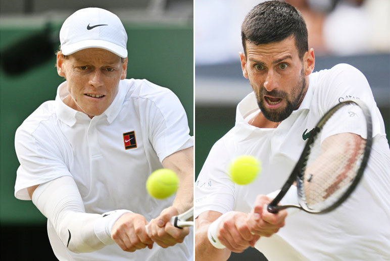 얀니크 신네르(왼쪽), 노바크 조코비치. AP 뉴시스