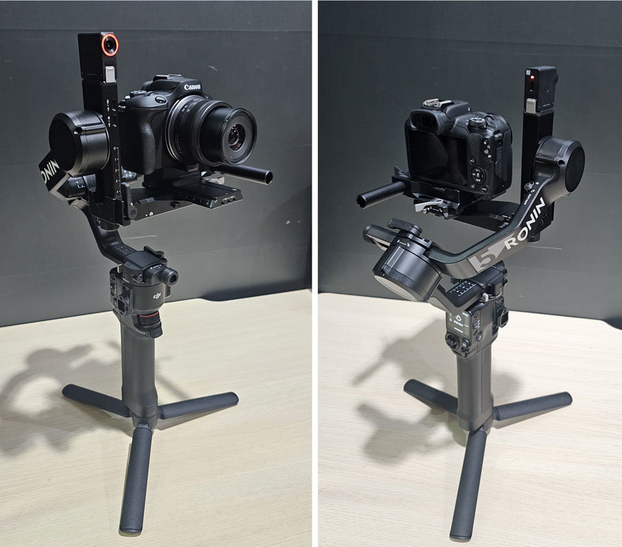 캐논 EOS R100과 결합한 DJI RS 5 / 출처=IT동아