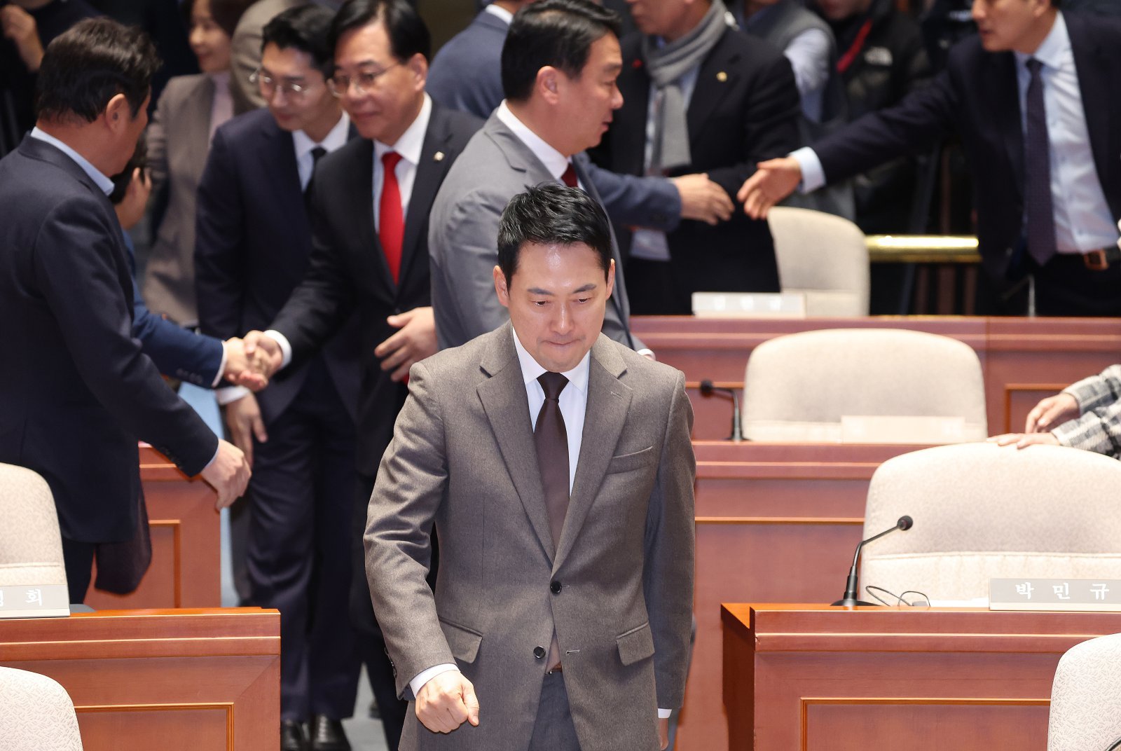 장동혁 국민의힘 대표가 지난 29일 서울 여의도 국회에서 열린 의원총회에 참석하고 있다. 2026.1.29/뉴스1