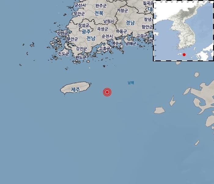 지진 발생 위치. 기상청 제공