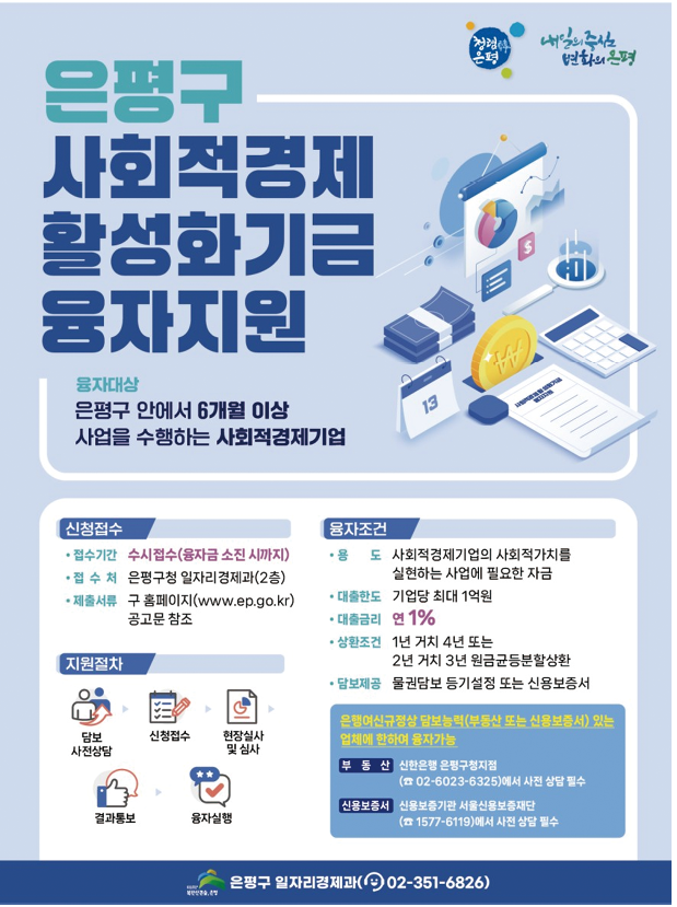 2026 은평구 사회적경제활성화기금 융자사업 홍보 포스터. 은평구 제공