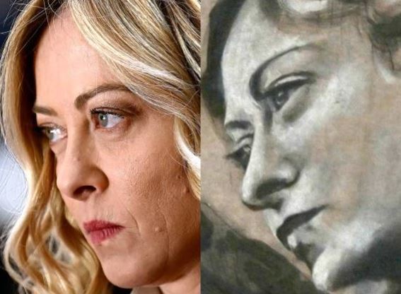 최근 복원이 완료된 로마의 한 성당 벽화 속 천사의 모습잉 조르자 멜로니 이탈리아 총리와 닮아 논란이 일고 있다. X 캡처