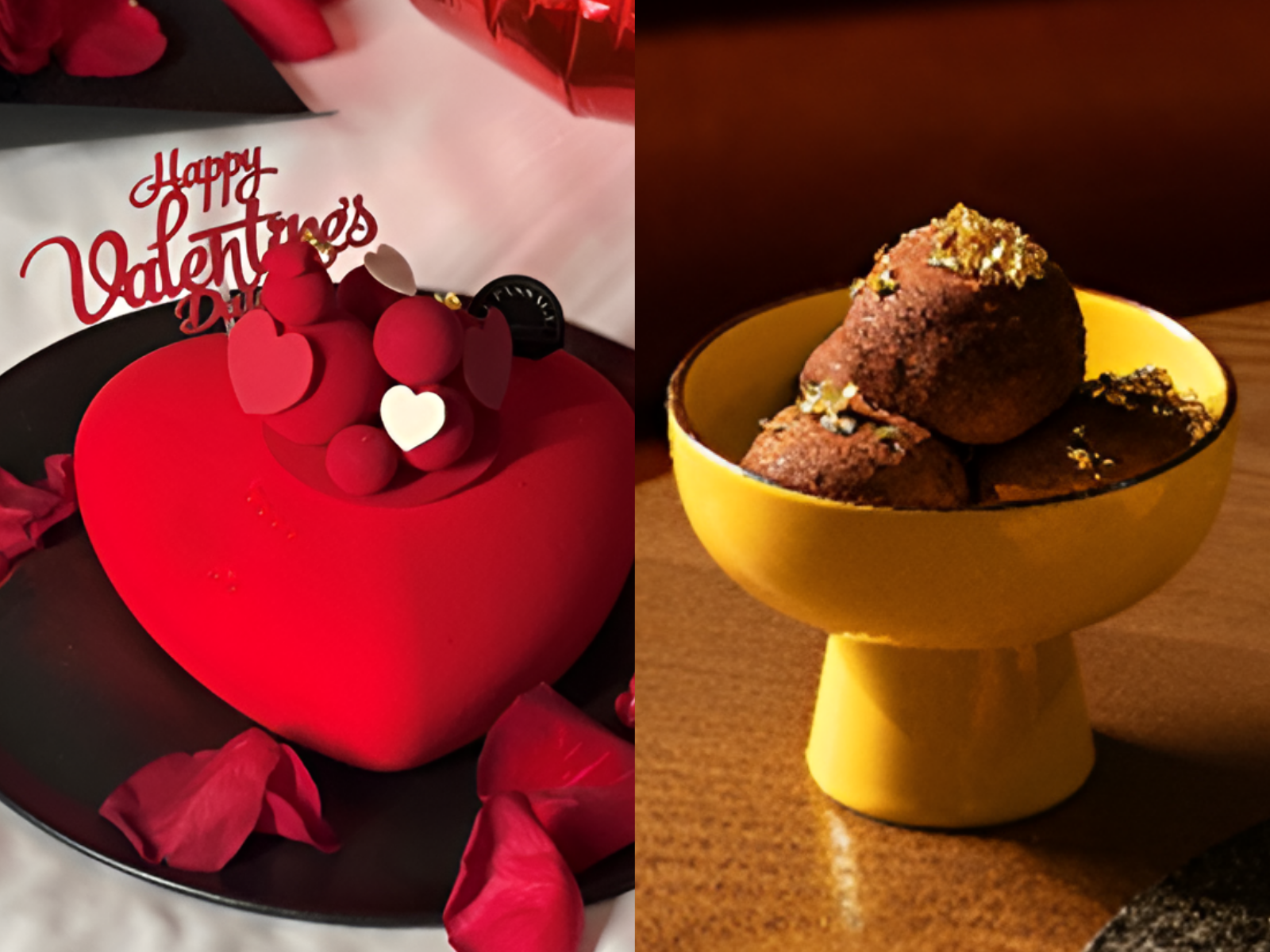 호텔업계가 2026년 밸런타인데이를 맞아 역대급 비주얼의 두바이 쫀득 쿠키와 한정판 케이크 라인업을 대거 출시했다. 사진=워커힐 호텔앤리조트, 보코 서울 명동 제공