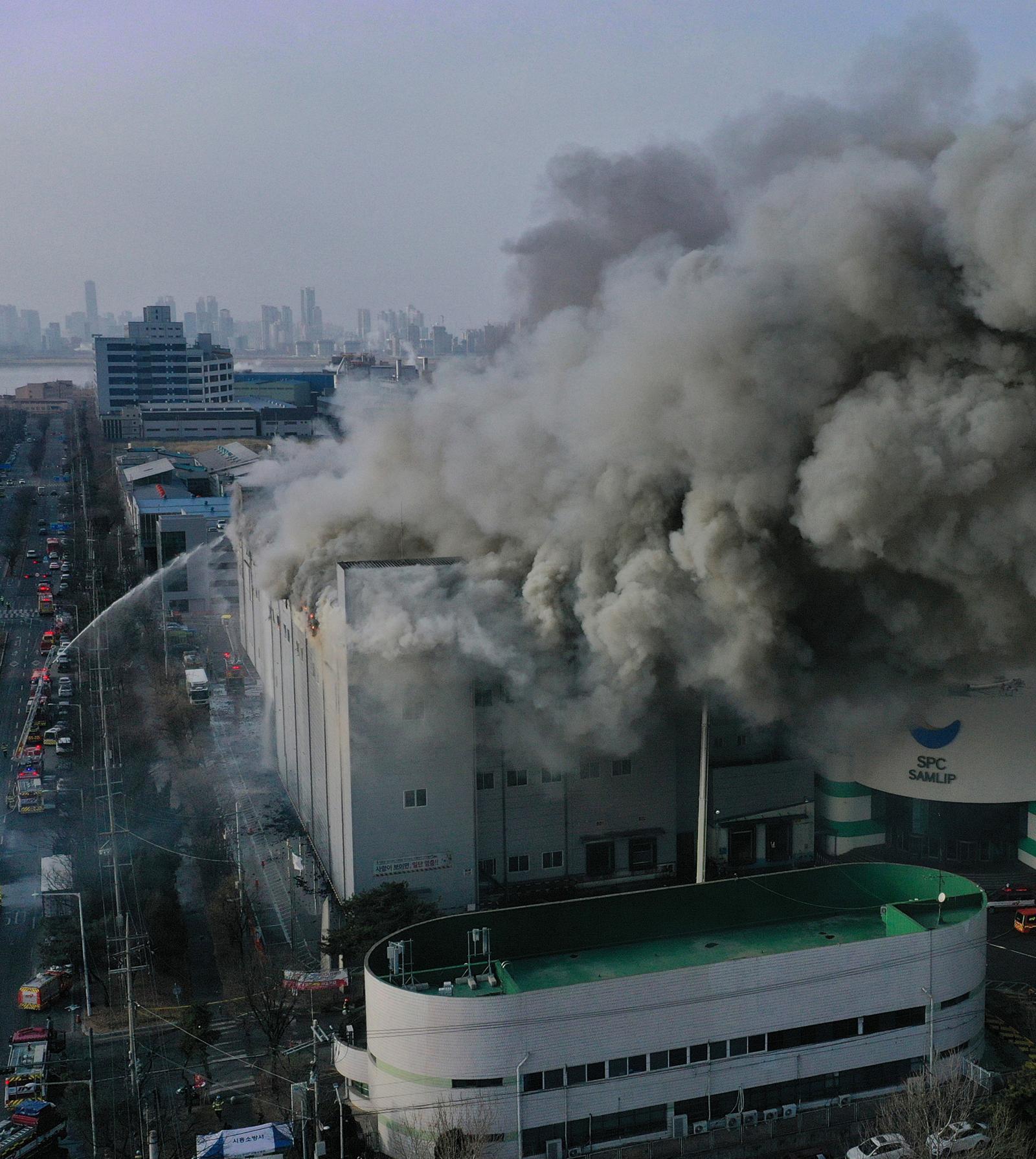 3일 경기 시흥시 정왕동 SPC 삼립 시화공장에서 불이 나 검은 연기가 하늘로 치솟고 있다. 2026.02.03.[시흥=뉴시스]