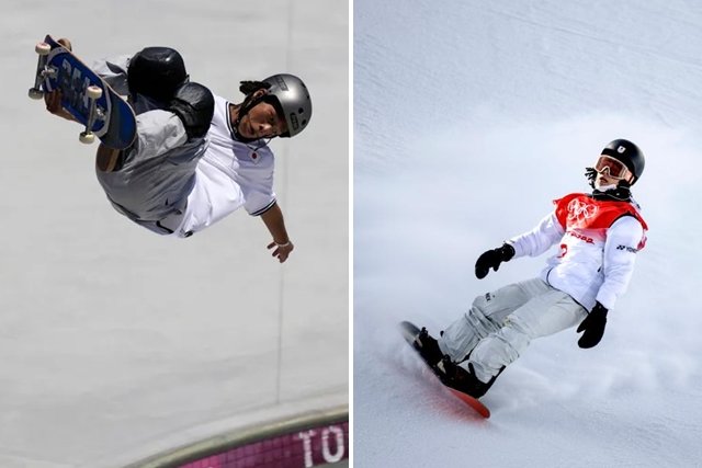 여름올림픽 스케이트보드 출전 경험이 있는 겨울올림픽 스노보드 남자 하프파이프 챔피언 히라노 아유무. 도쿄·베이징=AP·신화 뉴시스