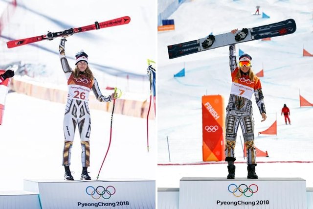 2018 평창 겨울올림픽 때 알파인스키(왼쪽)와 스노보드에서 2관왕에 오른 에스테르 레데츠카. 평창=AP 뉴시스