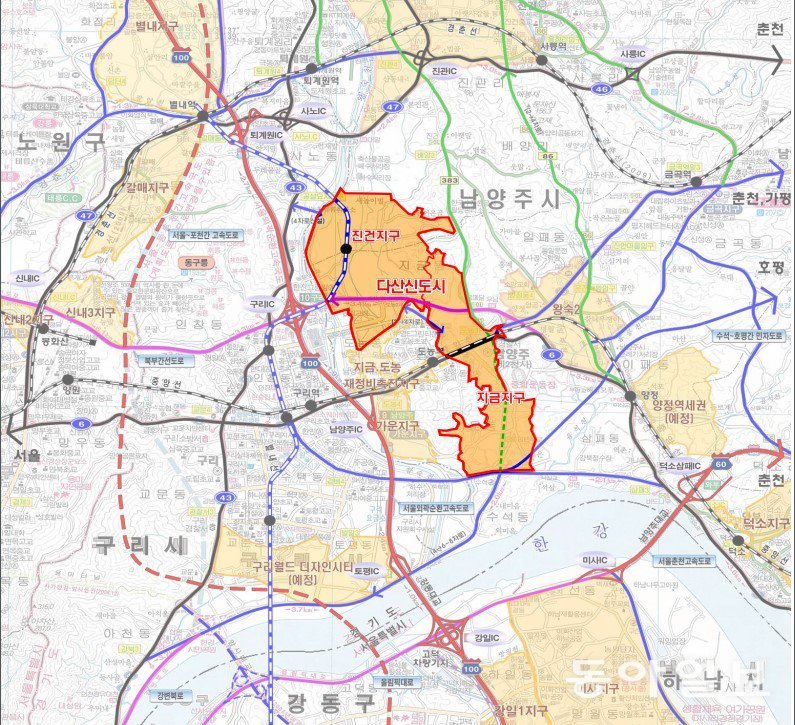 다산신도시 위치도. 경기주택도시공사(GH) 제공