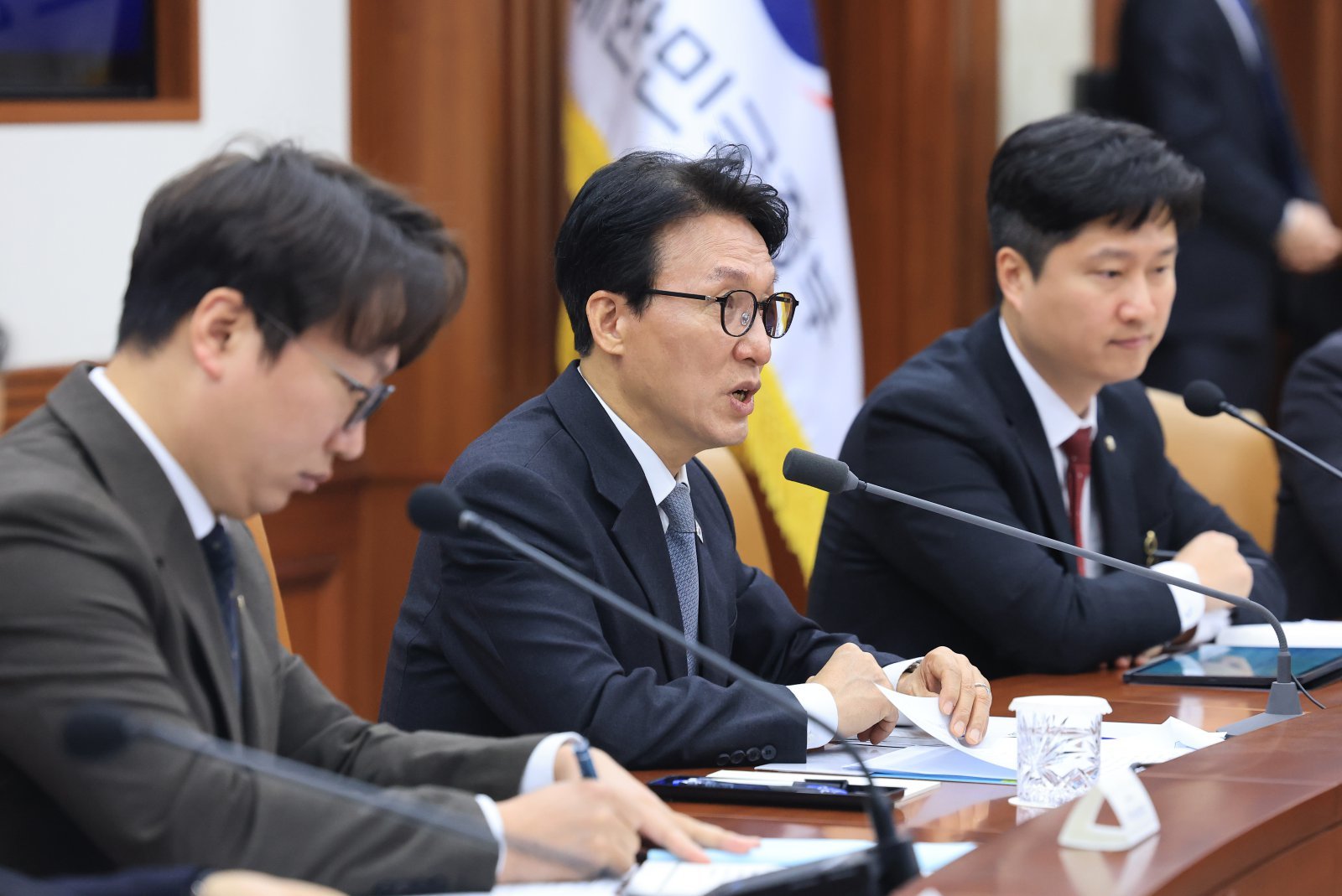 김민석 국무총리가 6일 서울 종로구 정부서울청사에서 열린 제1차 청년정책 관계장관회의에서 모두발언을 하고 있다. 2026.2.6/뉴스1