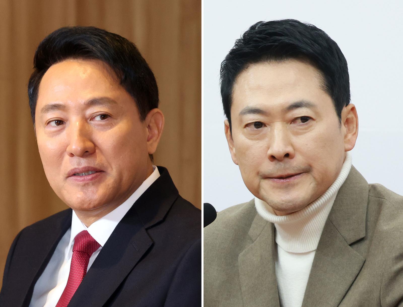 오세훈 서울시장(왼쪽), 장동혁 국민의힘 대표. 뉴시스
