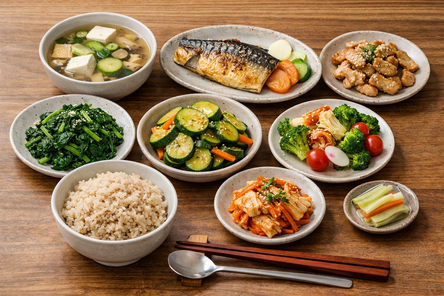 한국식 DASH 식단의 예시. 사진=AI 생성 이미지.