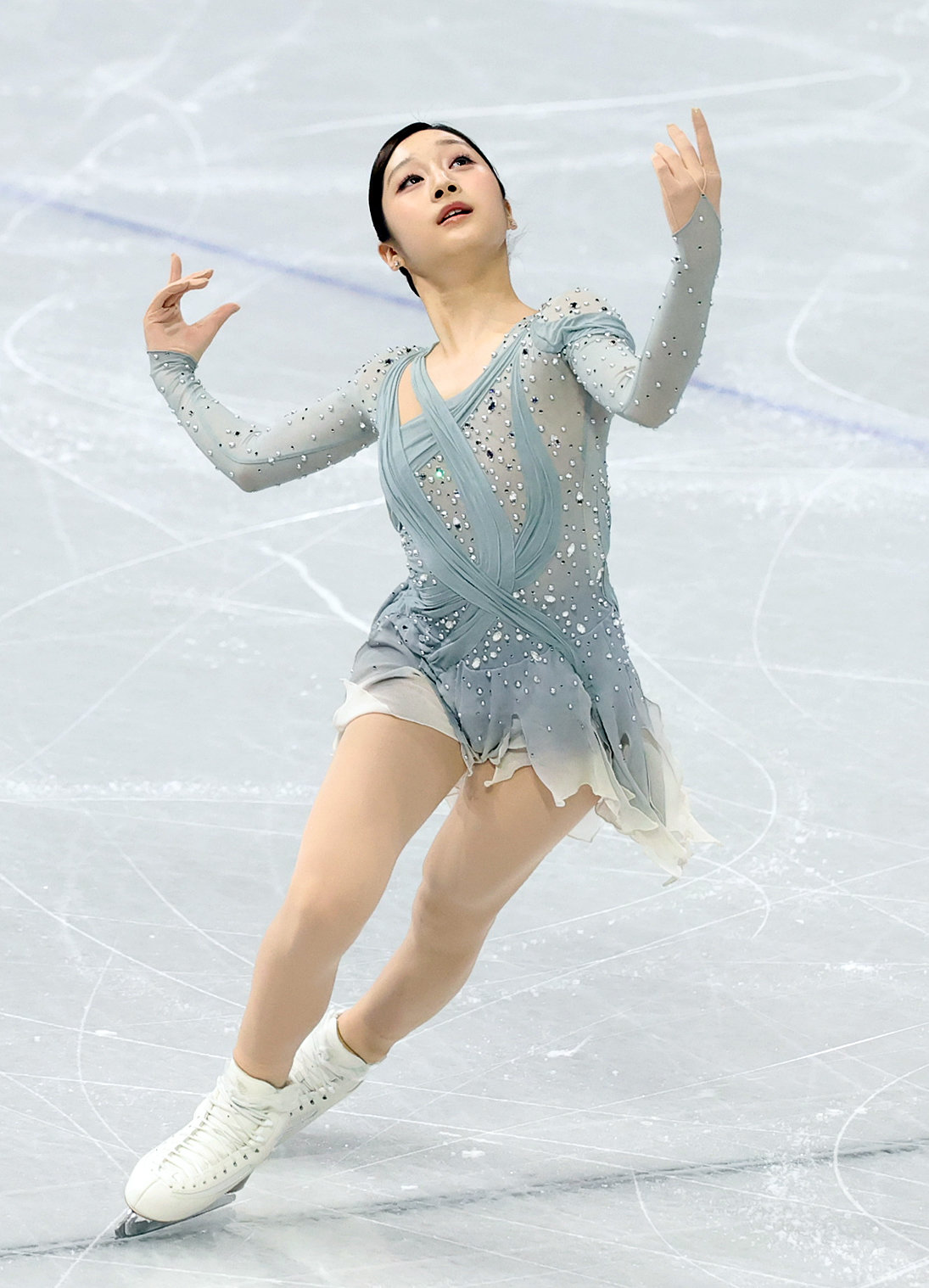 신지아가 6일(현지시간) 이탈리아 밀라노 아이스 스케이팅 아레나에서 열린 2026 밀라노·코르티나담페초 동계올림픽 피겨 스케이팅 팀 이벤트(단체전) 여자 싱글 쇼트프로그램에 참가해 연기를 펼치고 있다. 2026.2.6 ⓒ 뉴스1