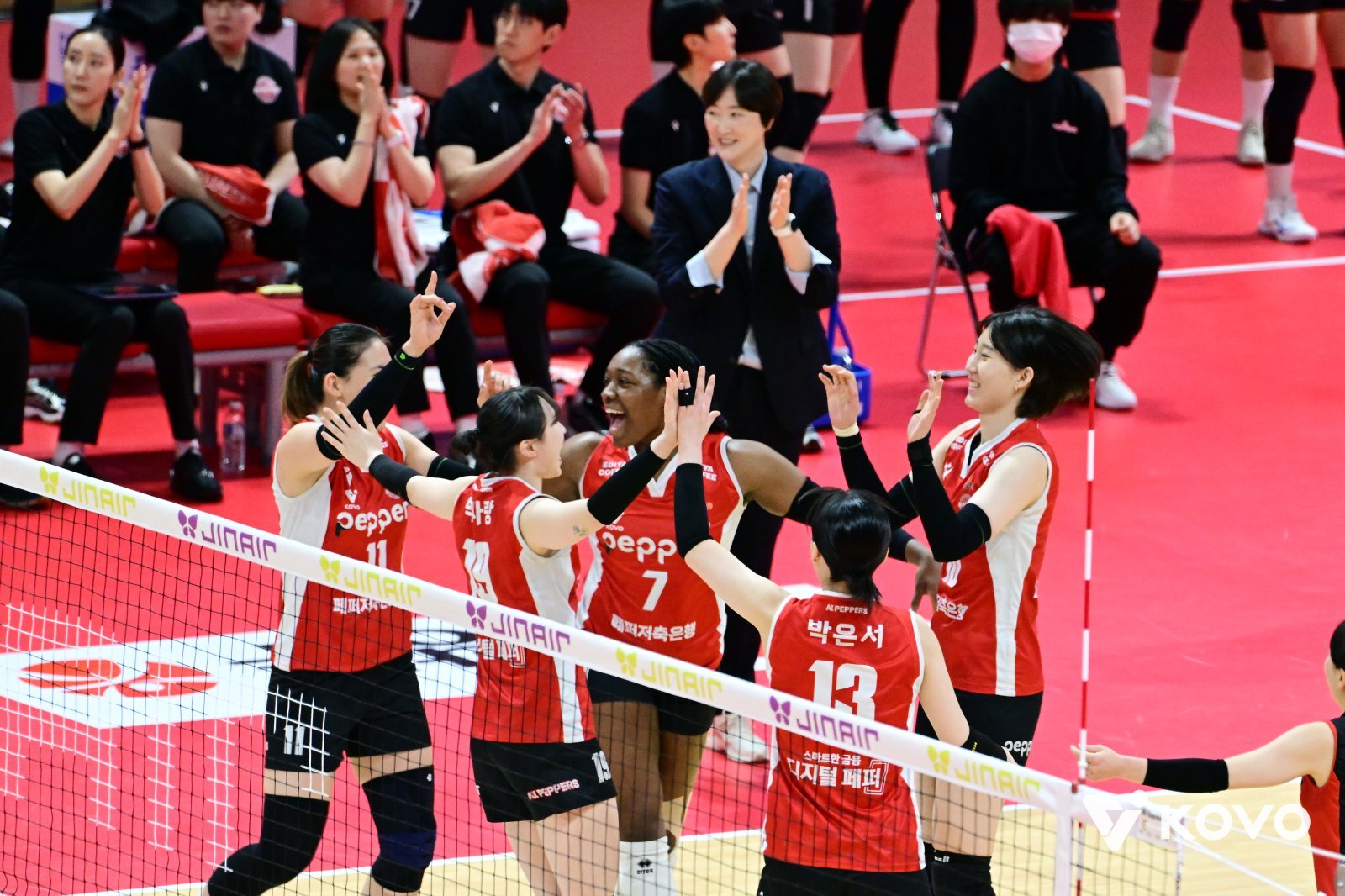 시즌 11번째 승리를 기록한 페퍼저축은행. (KOVO 제공)