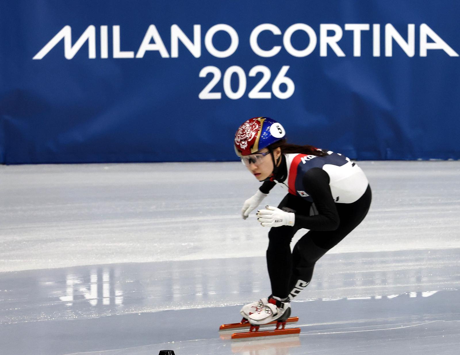 한국 쇼트트랙 대표팀의 혼성 계주 1번 주자로 낙점된 ‘쇼트트랙 여왕’ 최민정. 밀라노=뉴시스.