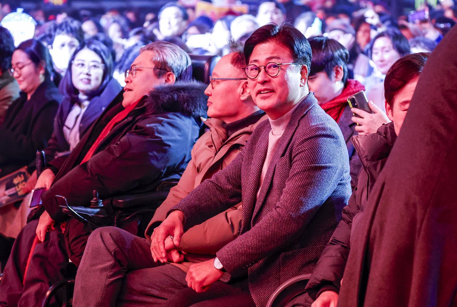 김종혁 국민의힘 의원이 8일 서울 송파구 잠실실내체육관에서 열린 토크콘서트 2026에 참석하고 있다. 2026.02.08. 뉴시스